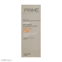 کرم ضد آفتاب و ضد چروک بی رنگ پرایم مدل Matex Colorless SPF50 مناسب انواع پوست حجم 40 میلی لیتر